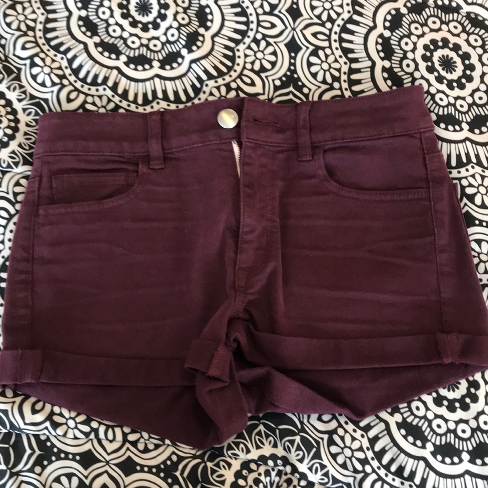 Maroon American Eagle shorts